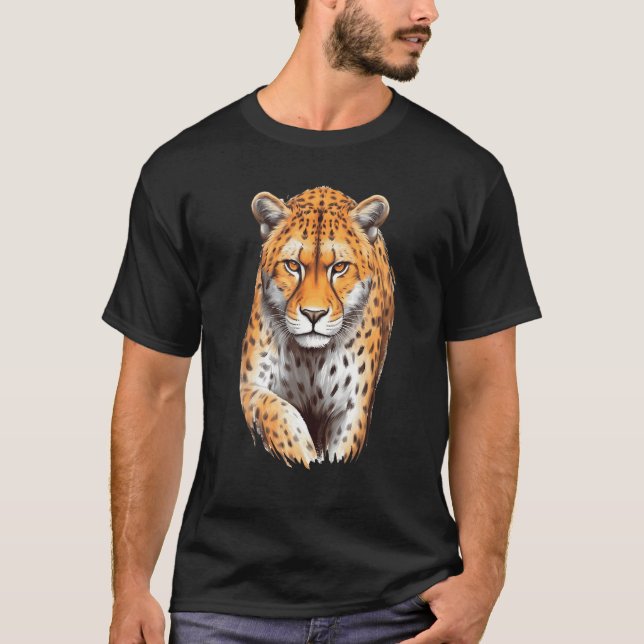 T-shirt Cheetah Animal Print Big Cat Wildlife Graphic Desi (Devant)