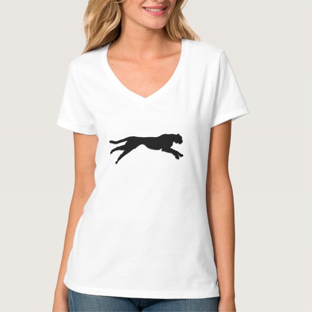 T-shirt Cheetah d'art graphique noir (Devant)