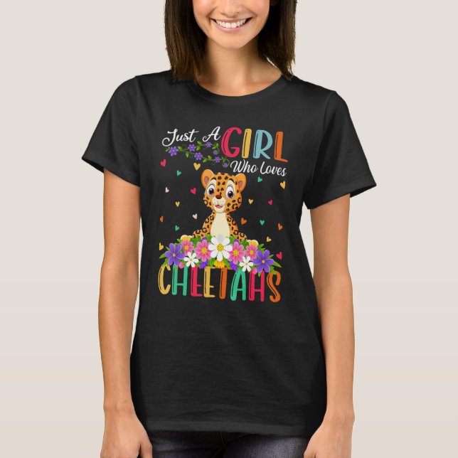 T-shirt Cheetah Juste Une Fille Qui Aime Les Cheetahs (Devant)