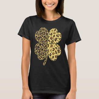 T-shirt Cheetah Leopard Print Shamrock St Patricks Day Luc