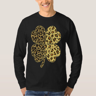 T-shirt Cheetah Leopard Print Shamrock St Patricks Day Luc