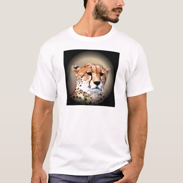 T-shirt Cheetah Portrait par Pleine lune : La grâce de la  (Devant)