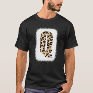 T-shirt Cheetah Print Letter Q Initial Letter Q Leopard B