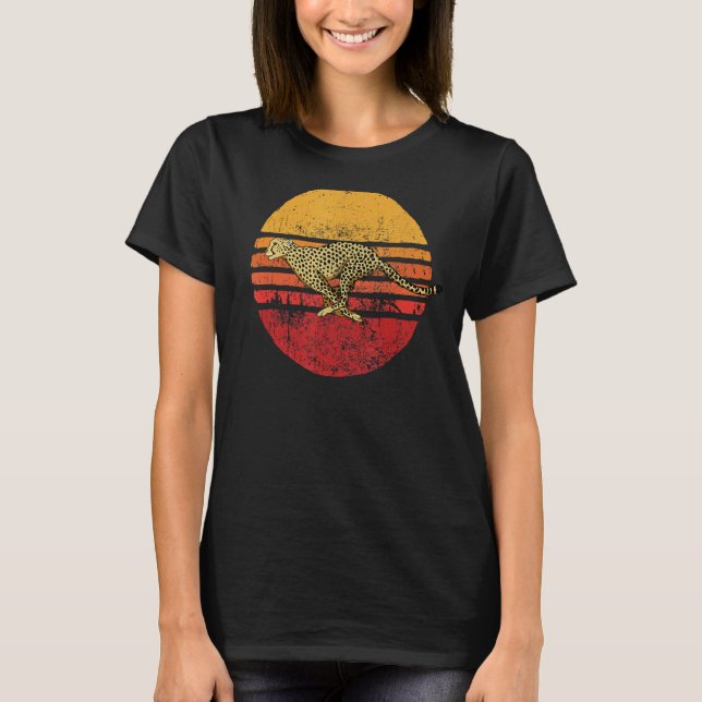 T-shirt Cheetah vintage Retro Style Cheetah (Devant)