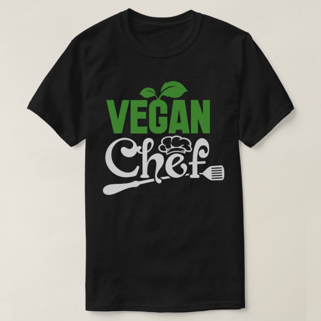 T-shirt Chef à temps partiel à temps plein Vegan amusant C (Design devant)