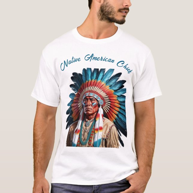 T-shirt Chef amérindien resplendissant (Devant)