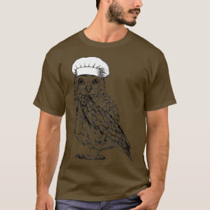 T-shirt Chef animal de hibou Drôle Cuisine CookT-Shirt