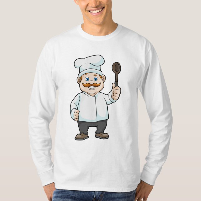 T-shirt Chef avec casquette et cuillère à soupe du chef (Devant)