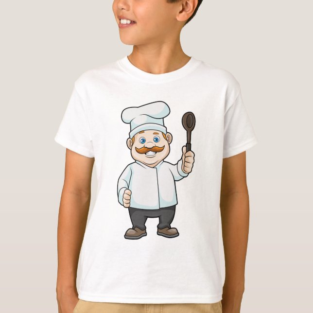 T-shirt Chef avec casquette et cuillère à soupe du chef (Devant)