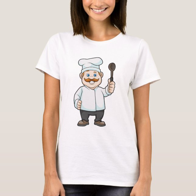 T-shirt Chef avec casquette et cuillère à soupe du chef (Devant)