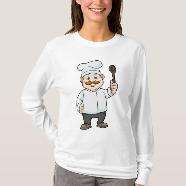 T-shirt Chef avec casquette et cuillère à soupe du chef (Devant)