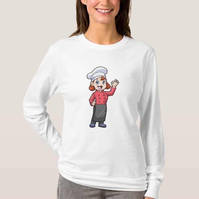 T-shirt Chef avec tablier de Cuisine (Devant)