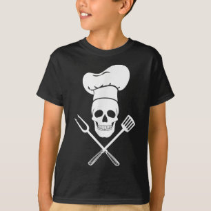 T-shirt Chef Casquette Cuisine Crâne Cuisine Barbecue Barb