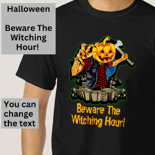 T-shirt Chef Citrouille d'Halloween Zombie Ax Killer - Att