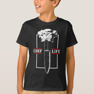 T-shirt Chef Cuisine Vie Couteau Restaurant Cuisine Nourri