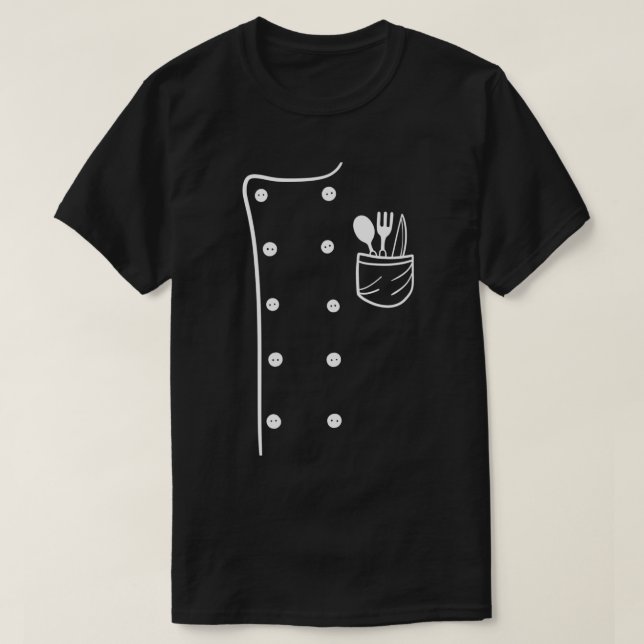 T-shirt Chef Cuisinier Costume Uniforme Halloween (Design devant)