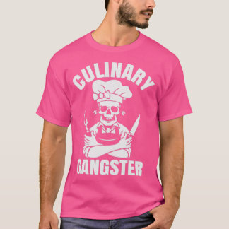 T-shirt Chef culinaire Gangster Cuisiner crâne et couteaux