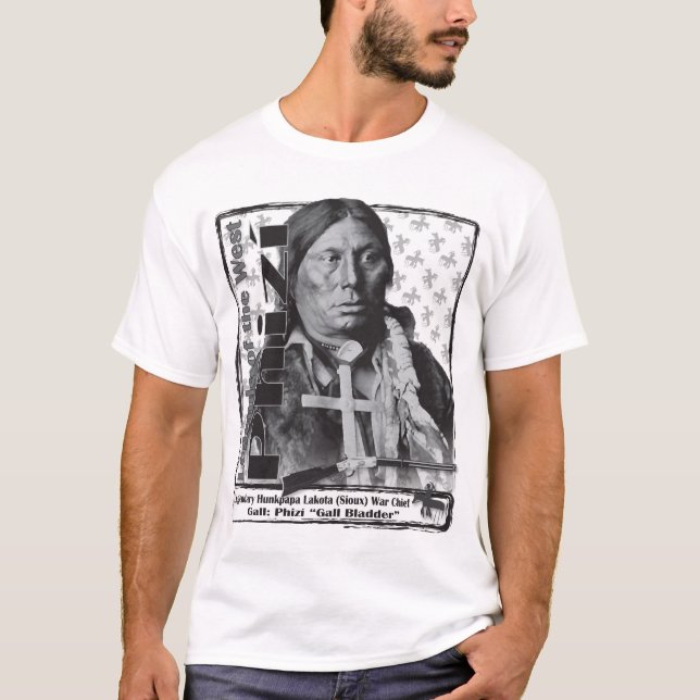 T-shirt Chef de guerre de Phizí Hunkpapa Lakota (Devant)