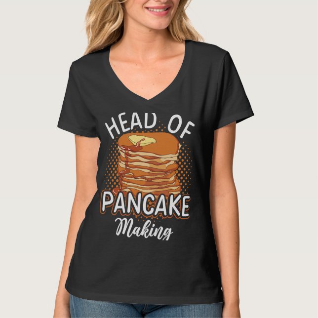T-shirt Chef De Pancake Fabriquant De La Cuisson De Sirop  (Devant)