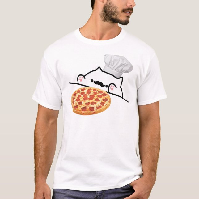 T-shirt Chef de pizza de chat de bongo (Devant)