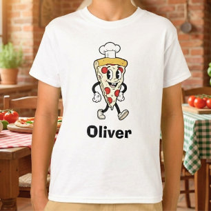 T-shirt Chef de pizza de dessin animé rétro vintage