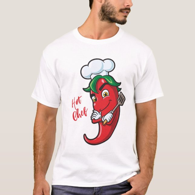 T-shirt Chef de poivron hot texte personnalisé (Devant)