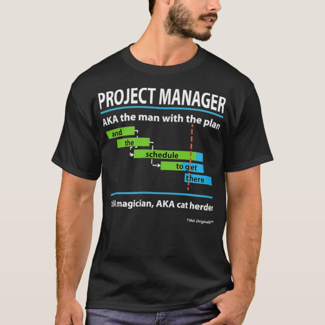T-shirt Chef de projet Homme avec le plan Magicien Chat (Devant)