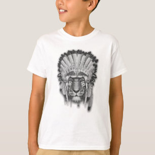 T-shirt Chef de tigre de Natif américain