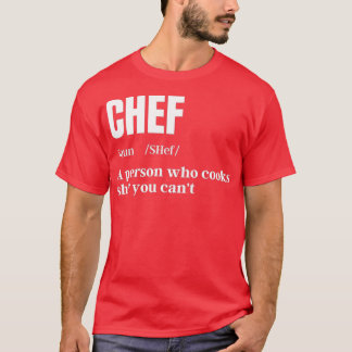 T-shirt Chef Définition Chef amp Cook Cadeaux Drôle Cuisin