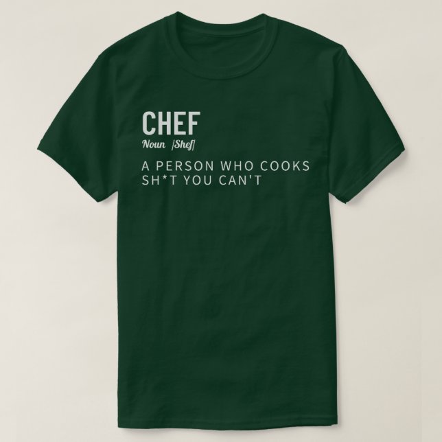 T-shirt Chef Définition Drôle Cuisine Cuisinier Cadeau (Design devant)