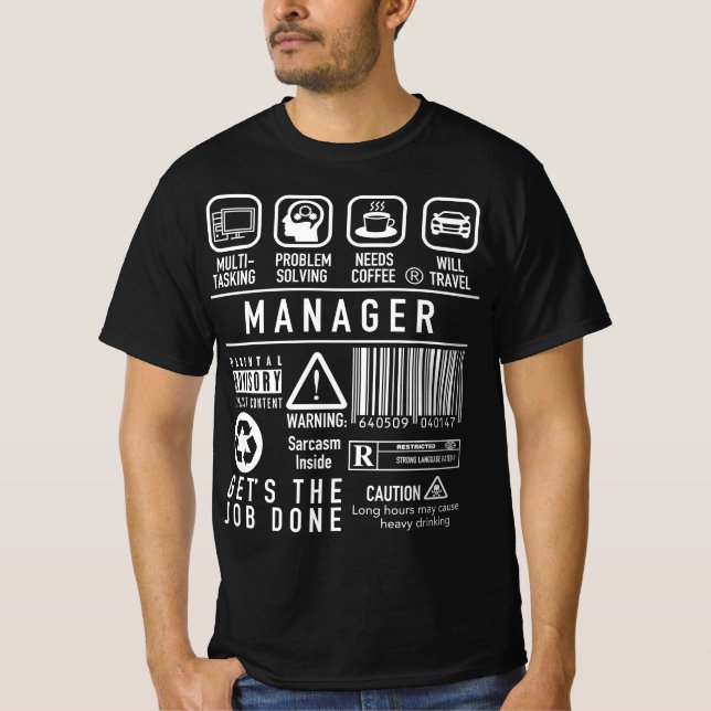 T-shirt Chef d'équipe, Superviseur, Responsable informatiq (Devant)