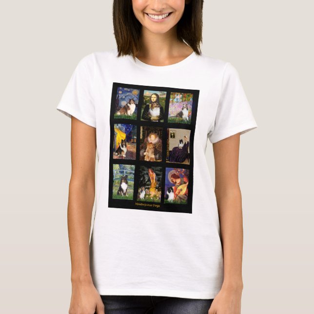 T-shirt Chef-d'œuvre composite de Shetland Sheepdog (Devant)