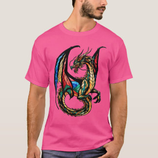 T-shirt Chef-d'oeuvre mythique du dragon en verre de Majes