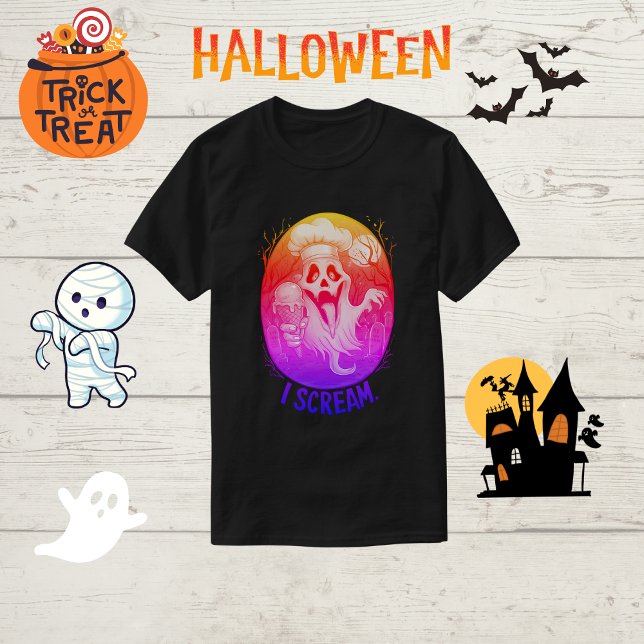 T-shirt Chef éffrayant Ghost Glace Cream Halloween Drôle H (Créateur téléchargé)