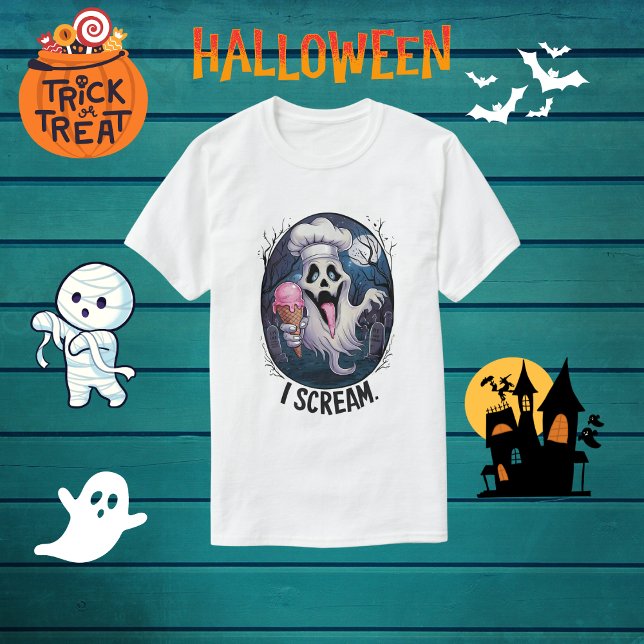 T-shirt Chef éffrayant Ghost Glace Cream Halloween Drôle H (Créateur téléchargé)