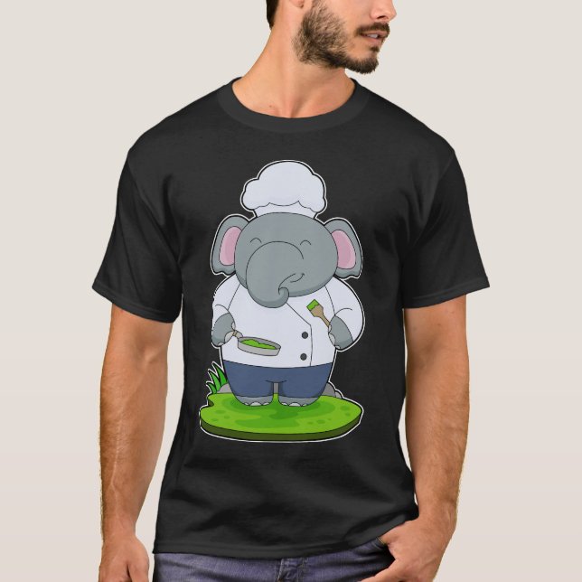 T-shirt Chef éléphant Cook Pan (Devant)