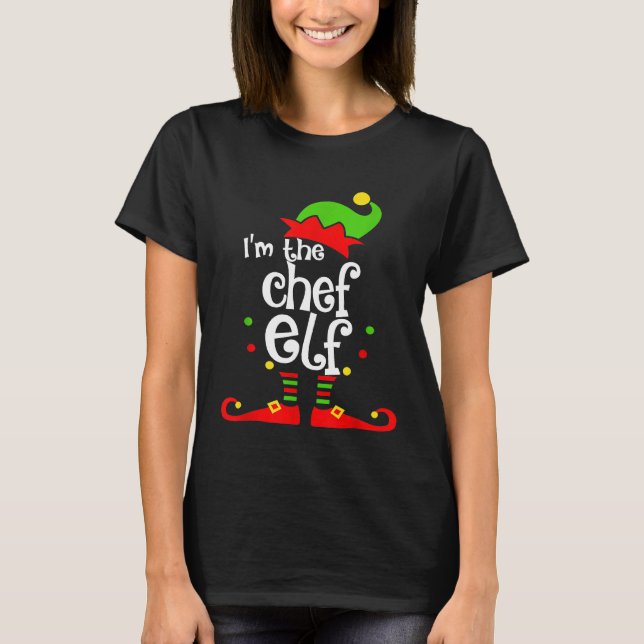 T-shirt Chef Elf Costume de Noël Maman Papa Noël (Devant)