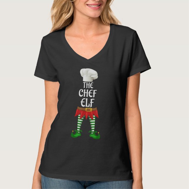 T-shirt Chef Elf Groupe de jumelage de famille Noël (Devant)
