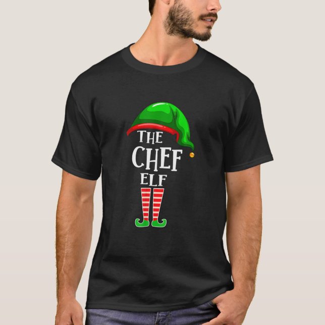 T-shirt Chef Elf Matching Famille Amusante Fête de Noël Pa (Devant)