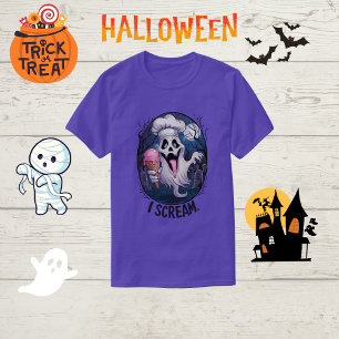 T-shirt Chef fantôme glace effrayante Halloween drôle femm
