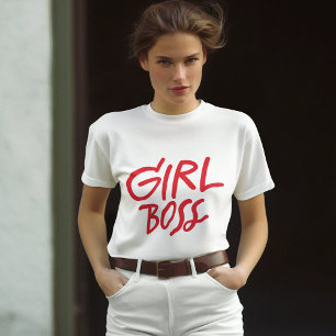 T-shirt Chef Fille Rouge Typographie Gras Féminin Féminin