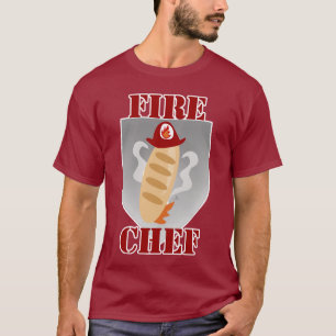 T-shirt Chef Fire Drôle Cuisine Conception du temps