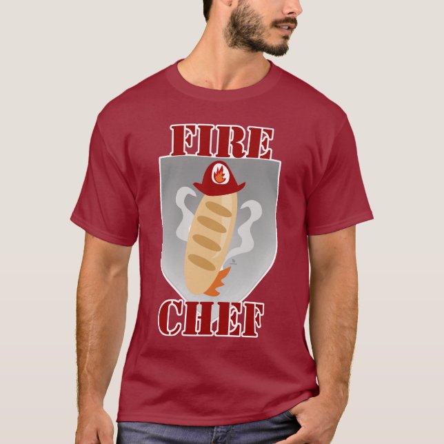 T-shirt Chef Fire Drôle Cuisine Conception du temps (Devant)