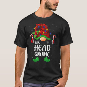 T-shirt Chef Gnomo Buffalo Rouge Plaid Famille de jumelage