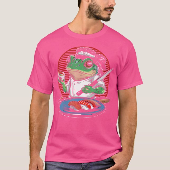 T-shirt Chef grenouille Sushi Kawaii Samurai Anime Japonai (Devant)