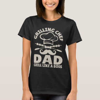 T-shirt Chef grillade Papa Humour Louveur barbecue