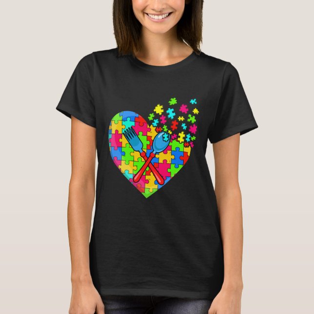 T-shirt Chef Heart Puzzle Pièces Support Sensibilisation s (Devant)