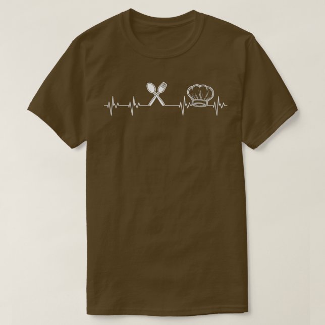 T-shirt Chef Heartbeat Funny Chef culinaire Cuisine cadeau (Design devant)