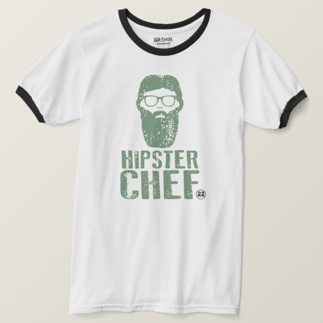 T-shirt Chef Hipster Ringer (Design devant)
