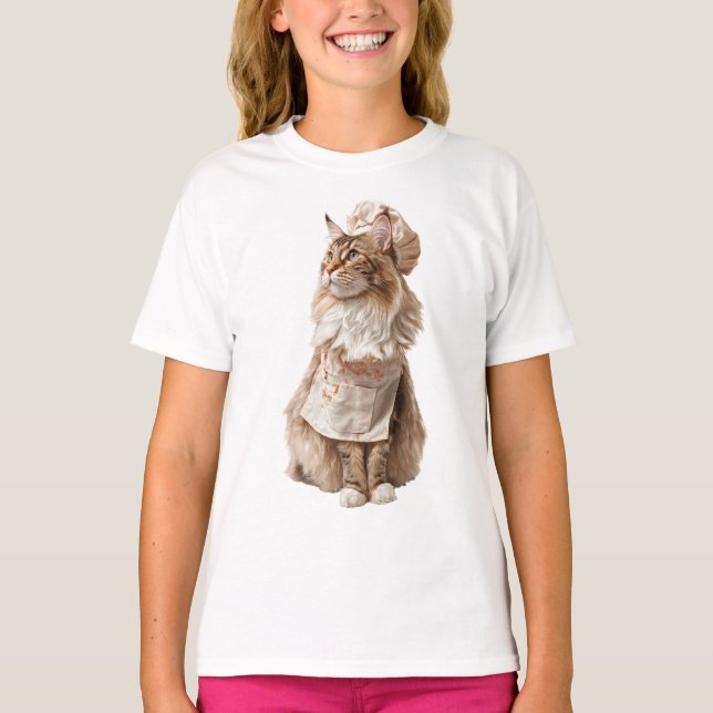 T-shirt Chef Maine Coon Chat Enfants (Devant)
